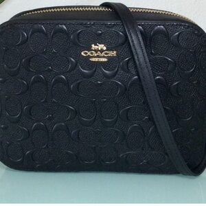 Coach Embossed Black Crossbody Bag